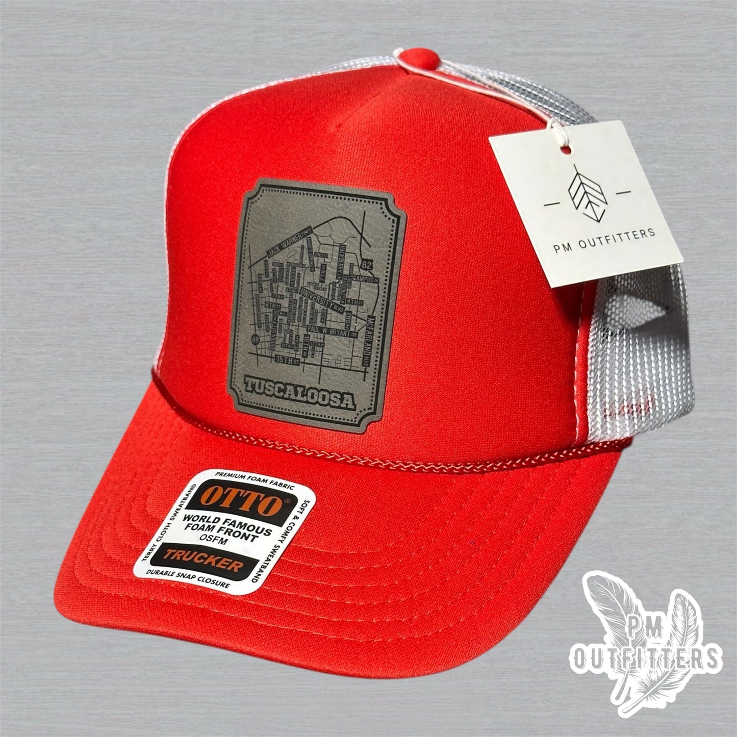 Custom Design University of Alabama Tuscaloosa Map Foam Front Rope Trucker Hat