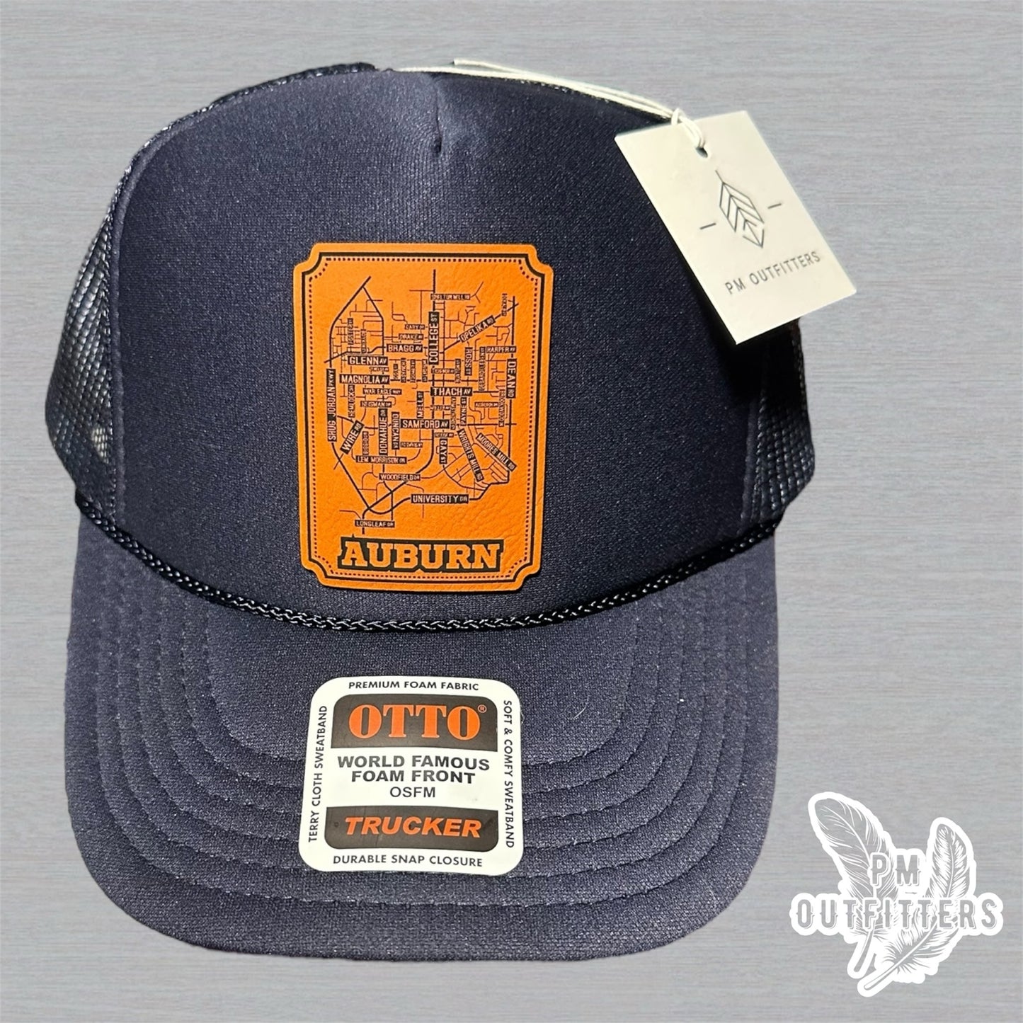 Custom Design Auburn AL Map Foam Front Rope Trucker Hat