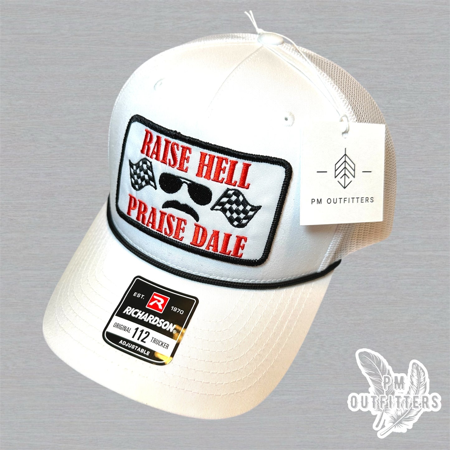 Raise Hell Praise Dale Retro NASCAR Rope Trucker Hat