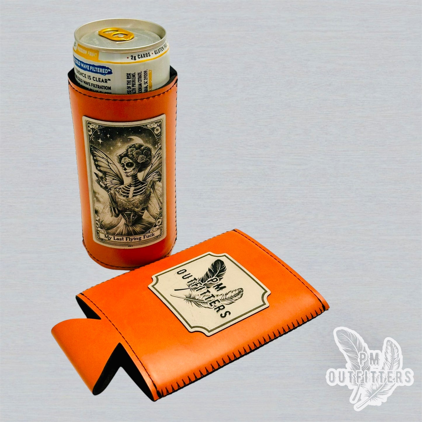 My Last Flying Fuck Tarot Card Custom Design Leatherette Slim Can Koozie
