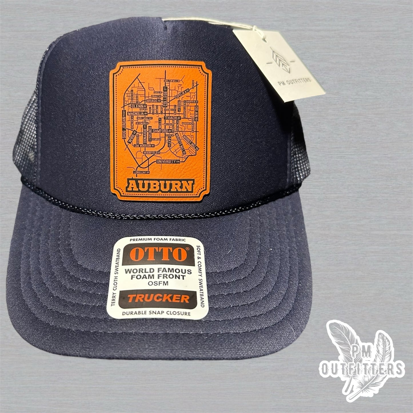 Custom Design Auburn AL Map Foam Front Rope Trucker Hat