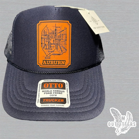 Custom Design Auburn AL Map Foam Front Rope Trucker Hat
