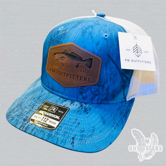 PM Outfitters Custom Logo Speckled Trout Patch | Realtree Fishing Richardson 112 Trucker Hat