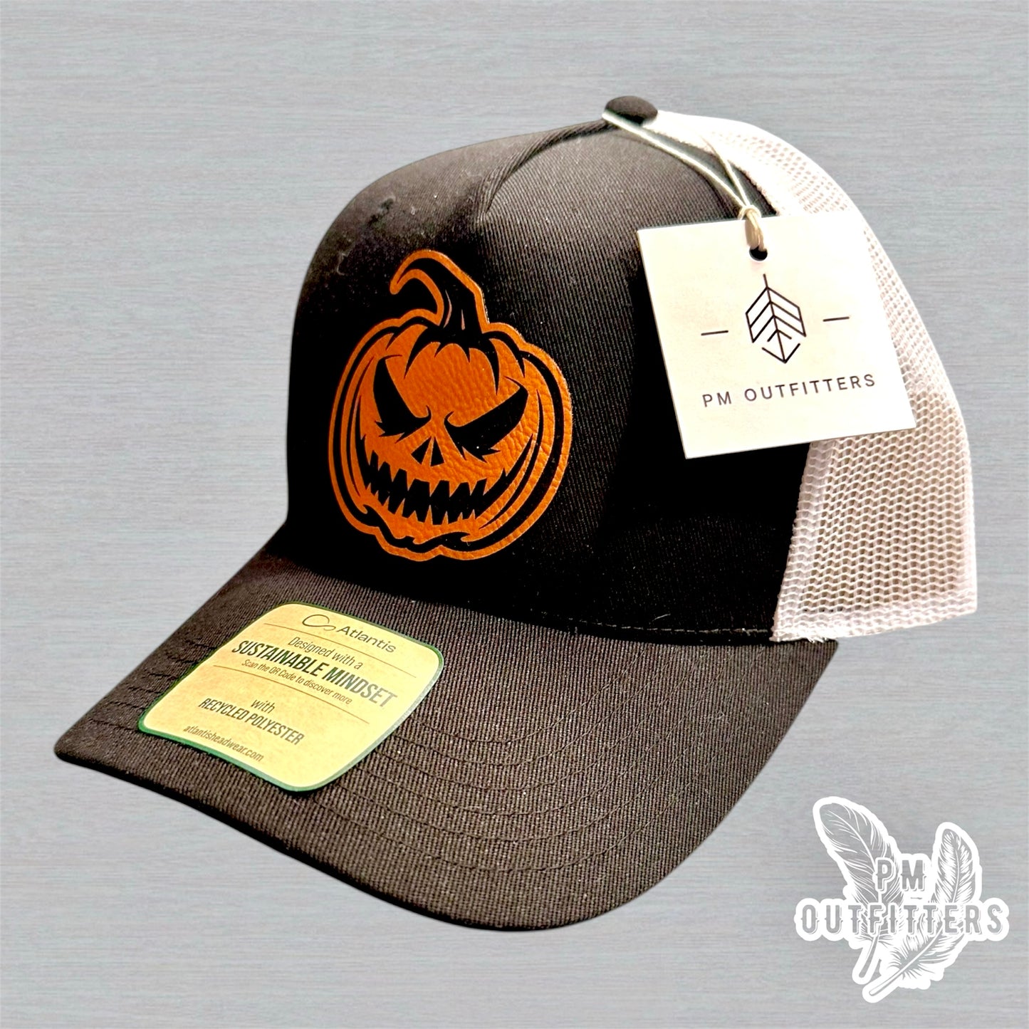 Custom Design Evil Pumpkin Atlantis 5-panel Sustainable Performance Trucker