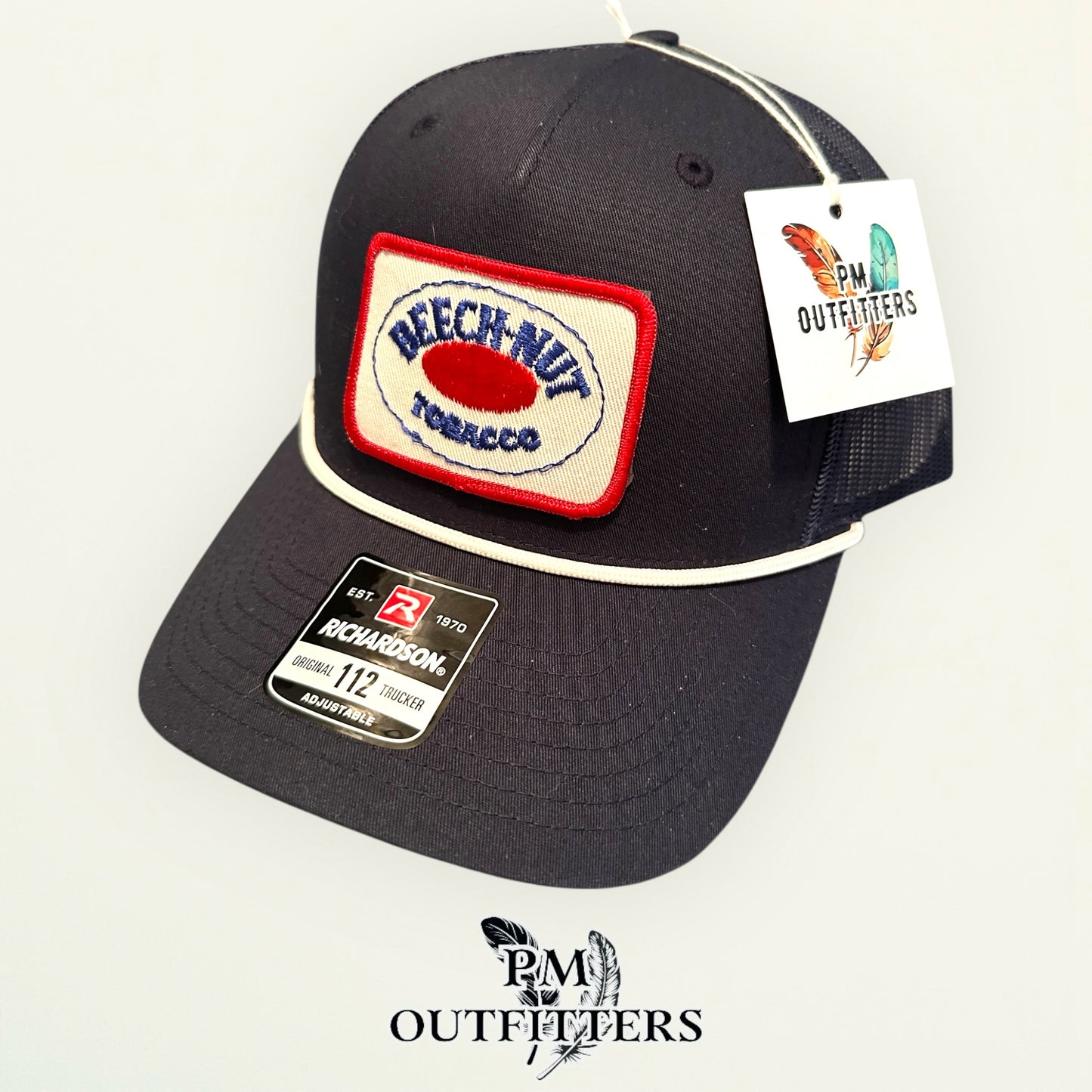 Beech-Nut Tobacco Vintage Patch Hat - Authentic 1970s-80s | Richardson 112 Navy White Rope