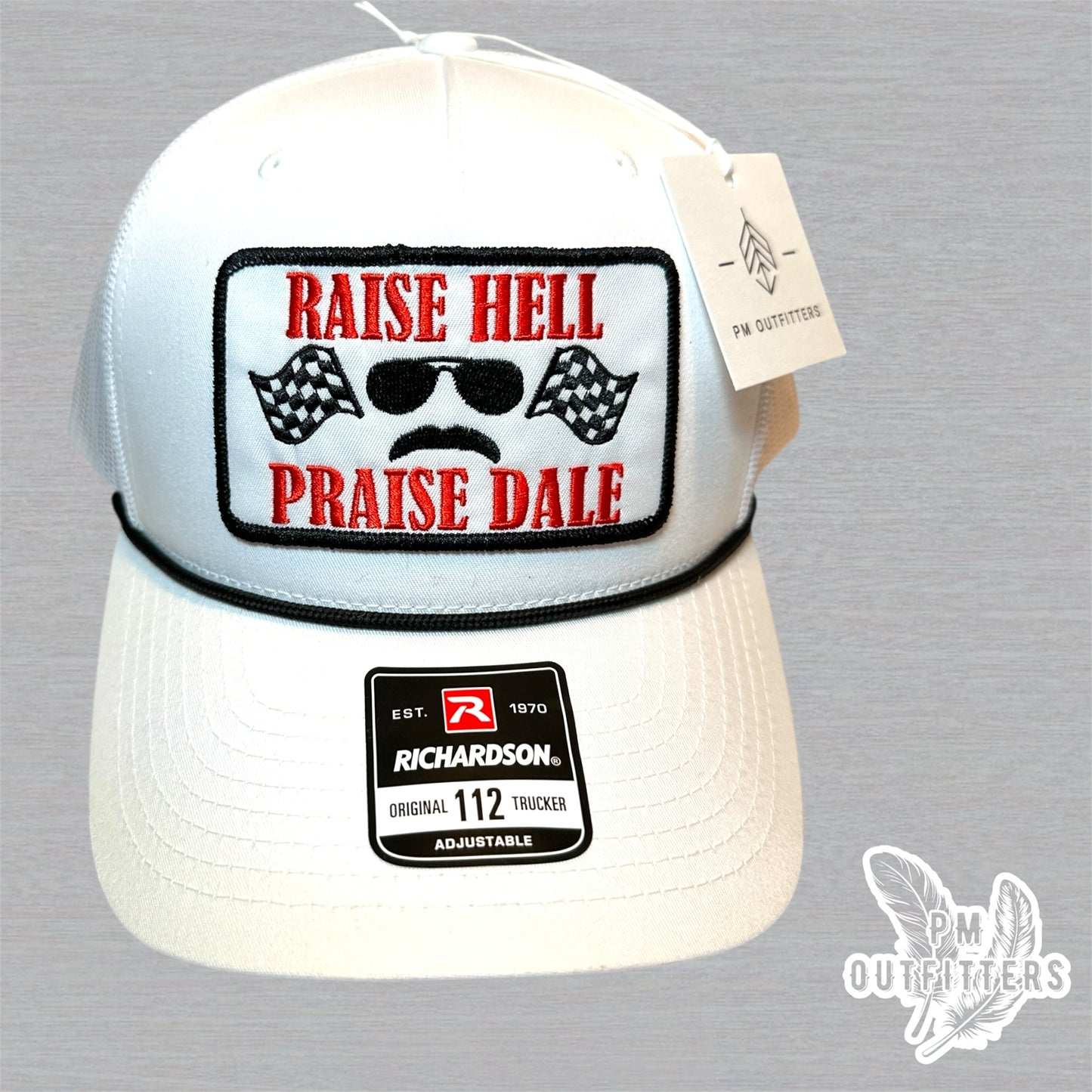 Raise Hell Praise Dale Retro NASCAR Rope Trucker Hat