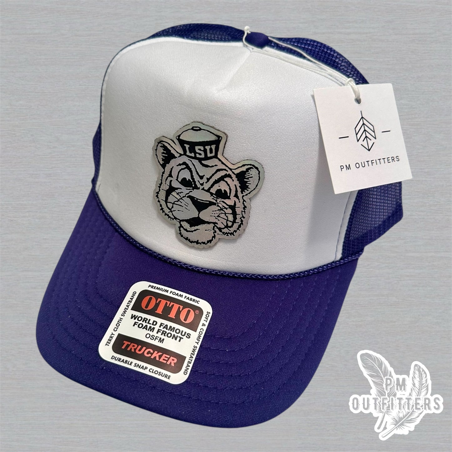 Holographic Vintage Bayou Bengal Foam Front Rope Trucker Hat