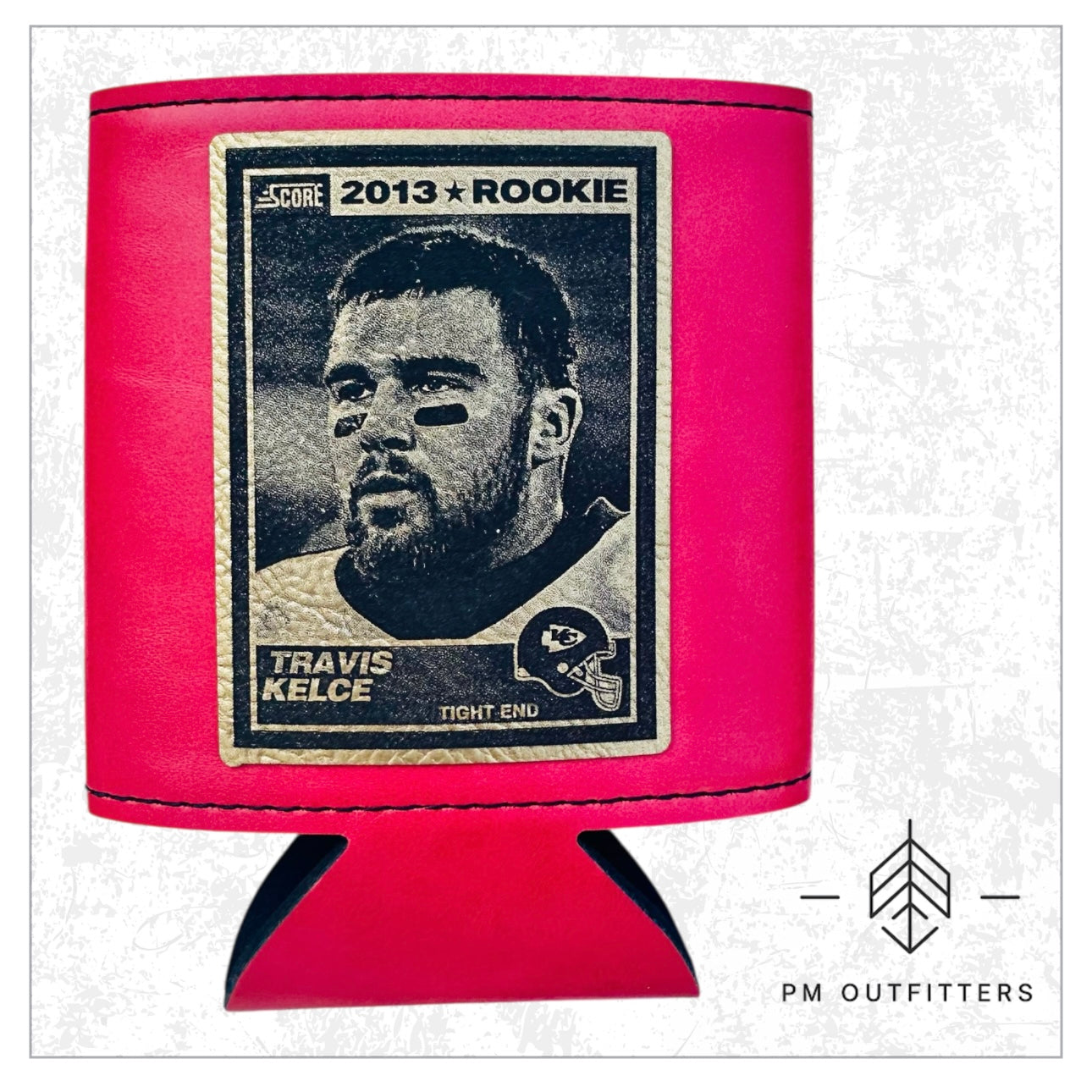 Travis Kelce Rookie Card Leatherette Koozie