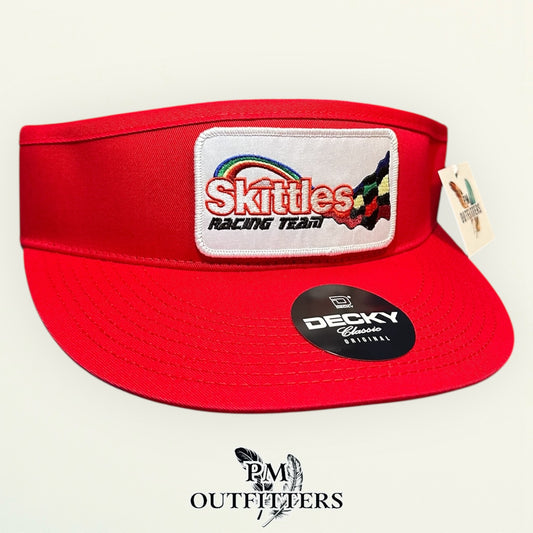 Skittles Racing Team Visor – PM Outfitters Retro Patch | Decky Red NASCAR Candy Heritage