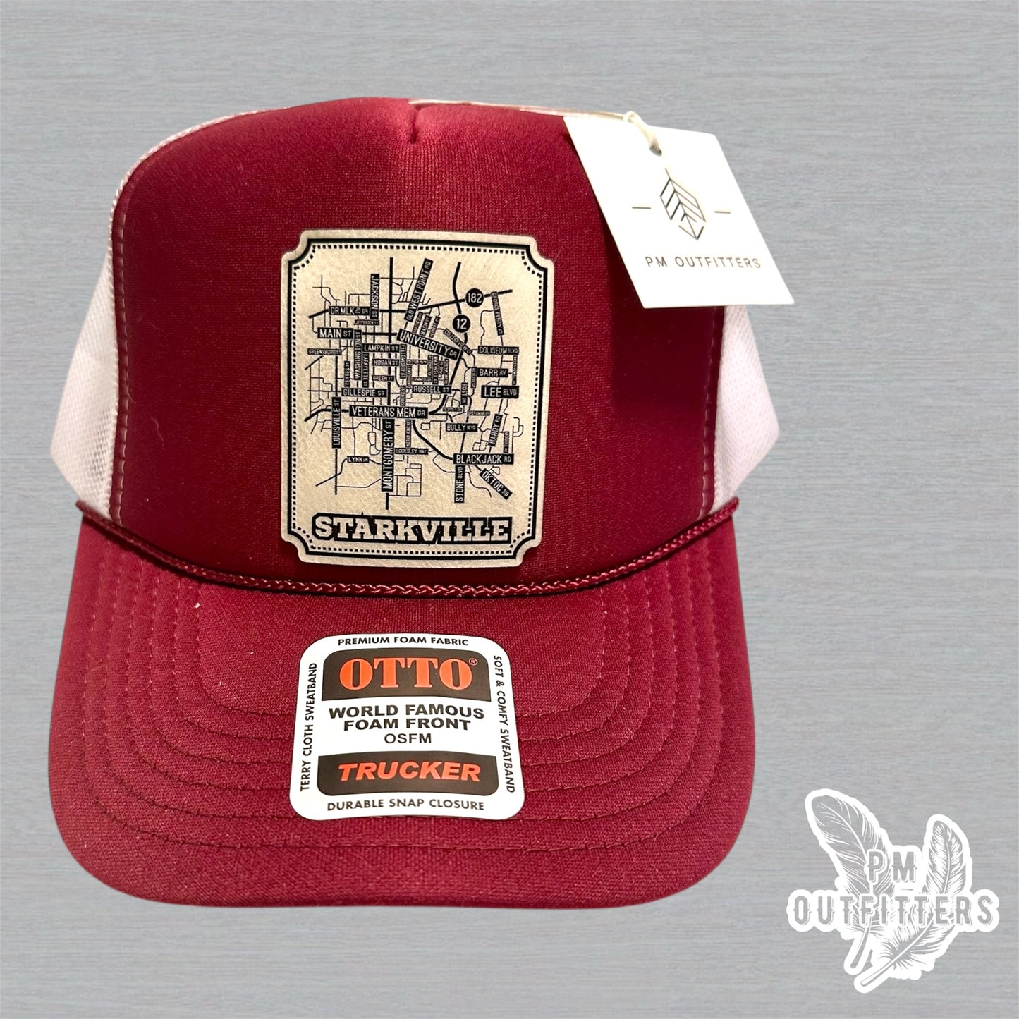 Custom Design MSU Starkville Map Foam Front Rope Trucker Hat