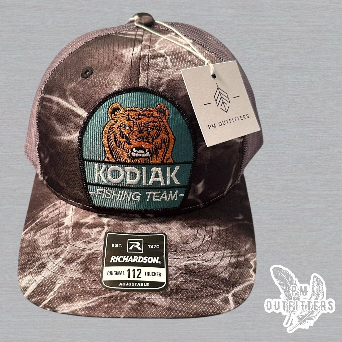 Retro Kodiak Fishing Team Patch Richardson 112 Mossy Oak Elements Trucker Hat