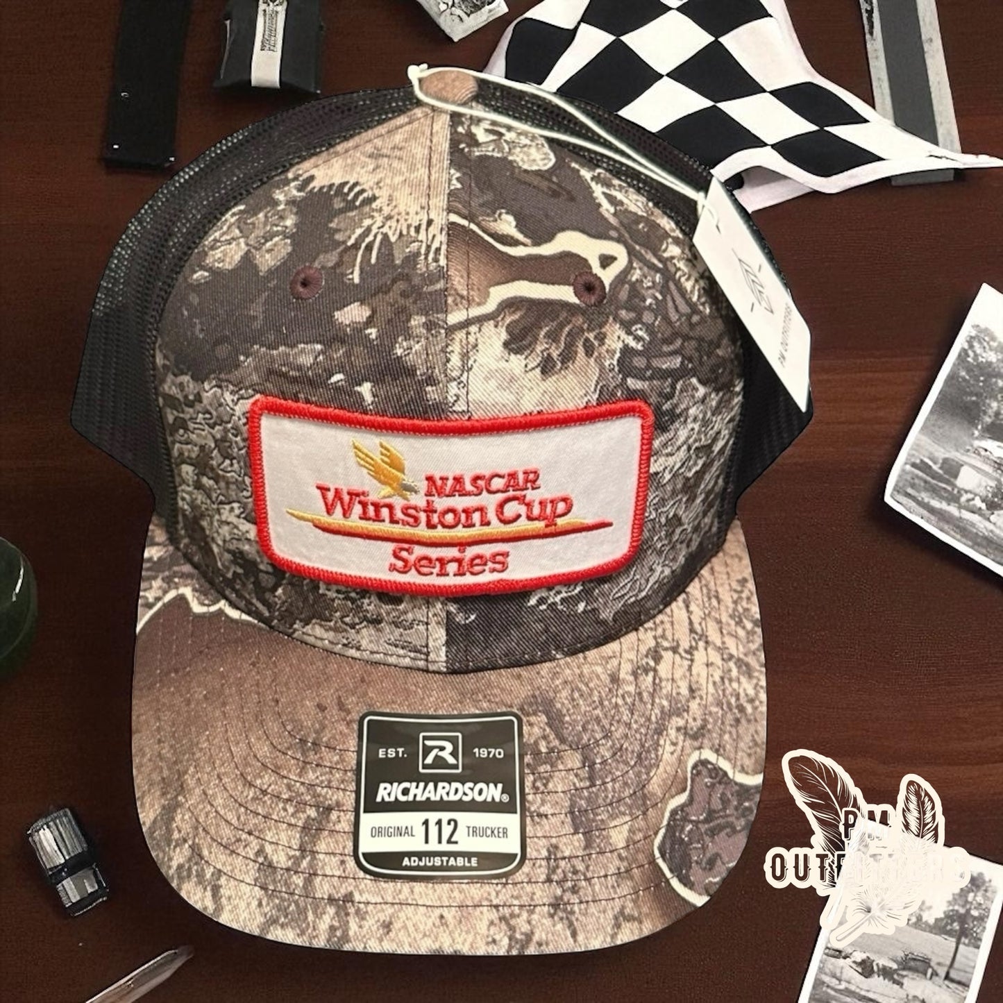 Retro NASCAR Winston Cup Series Racing Camo Trucker Hat
