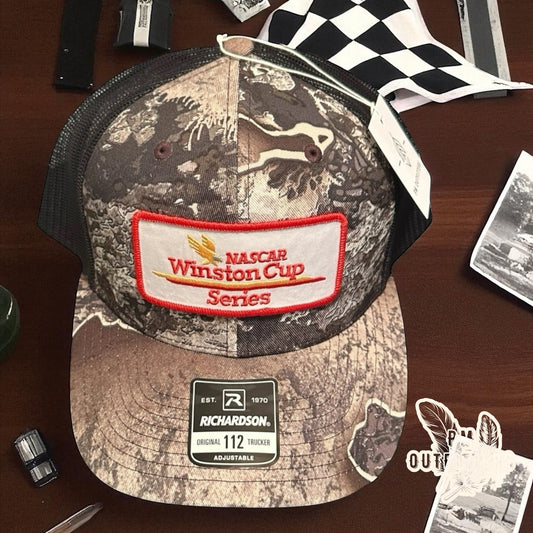 Retro NASCAR Winston Cup Series Racing Camo Trucker Hat