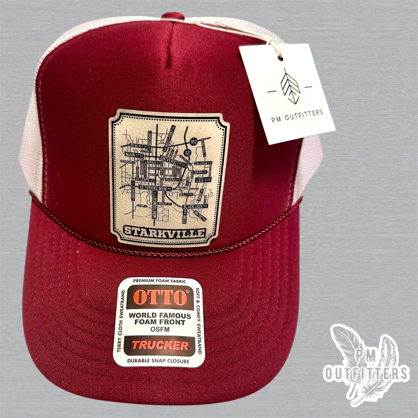 Custom Design MSU Starkville Map Foam Front Rope Trucker Hat