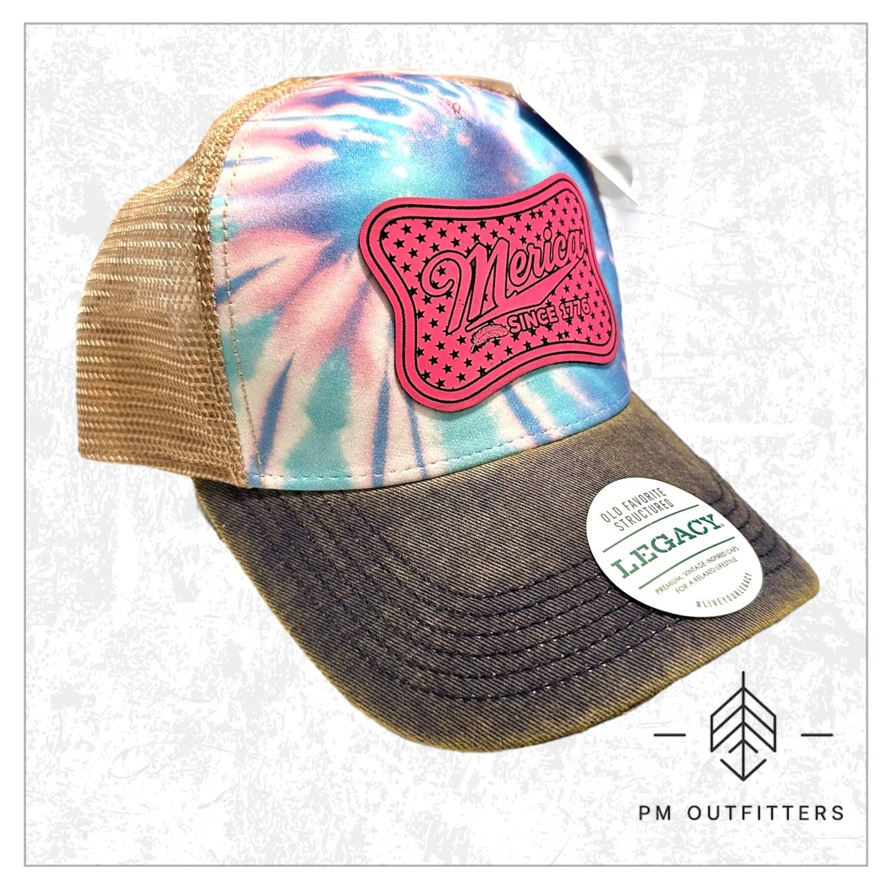 ‘Merica Custom Design Tie Dye Trucker