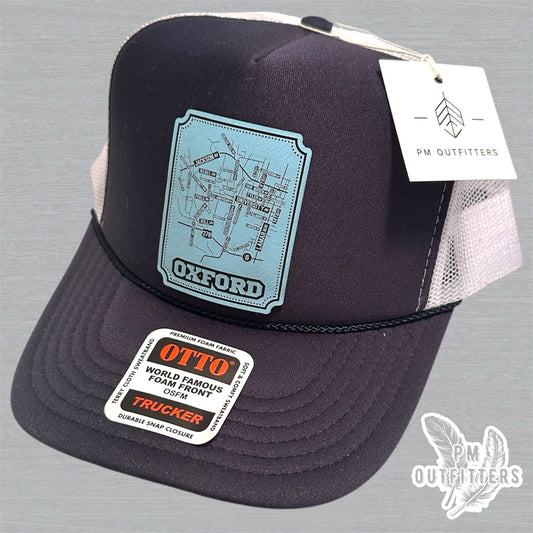 Custom Design Ole Miss Oxford Map Foam Front Rope Trucker Hat