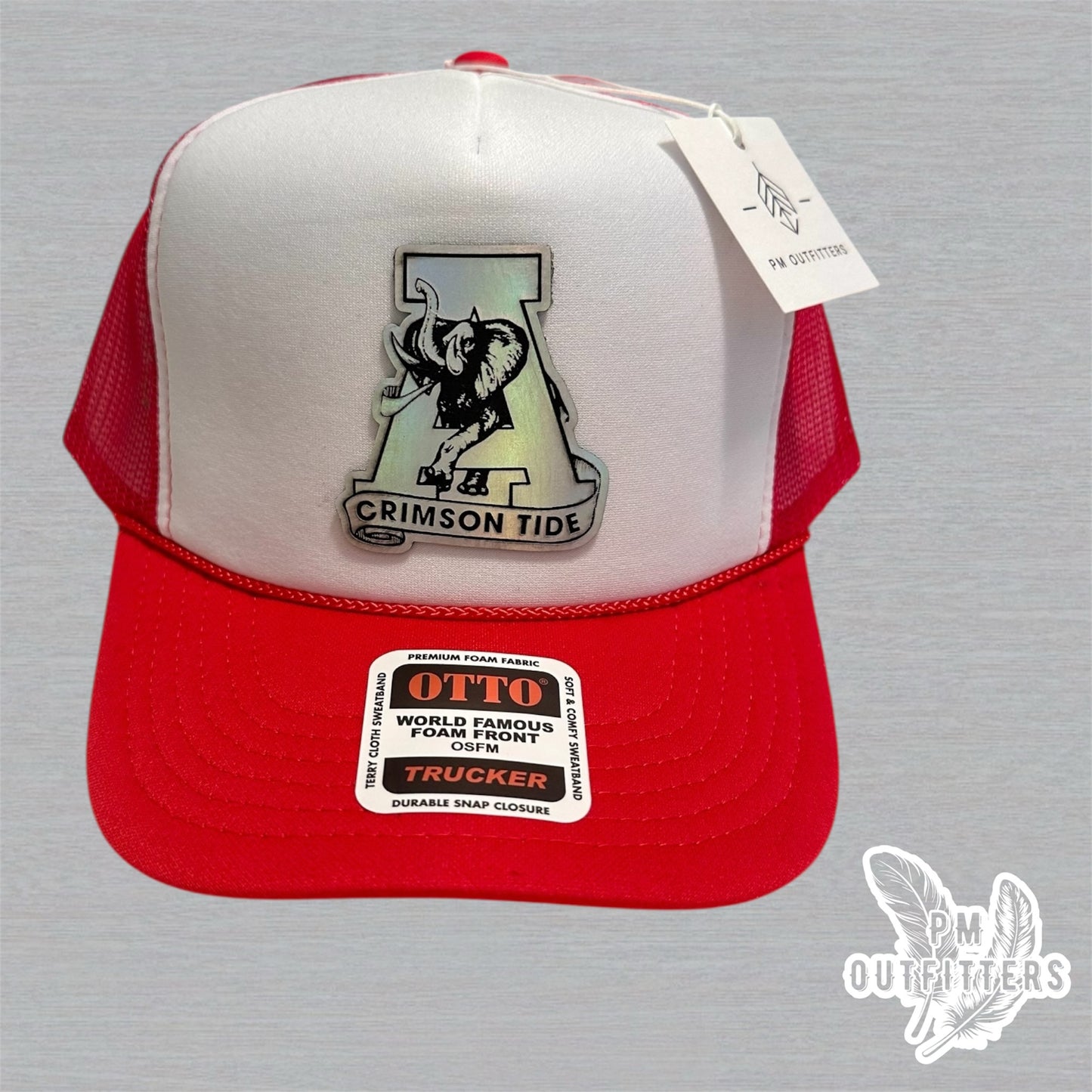 Holographic 80s Crimson Tide Foam Front Rope Trucker Hat