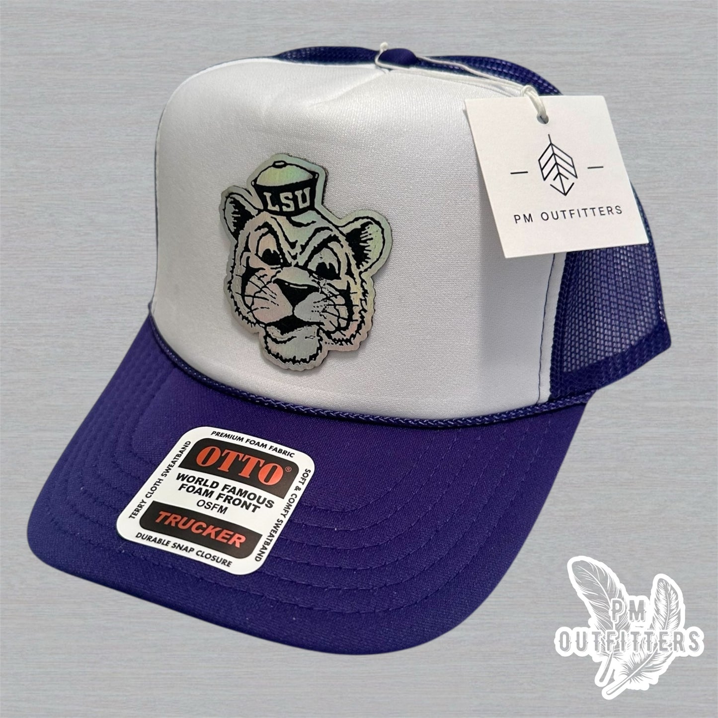 Holographic Vintage Bayou Bengal Foam Front Rope Trucker Hat