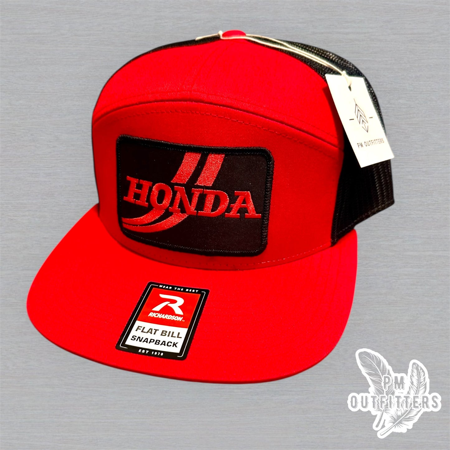 Honda Trucker Hat - Retro Patch Richardson 168 Red Black