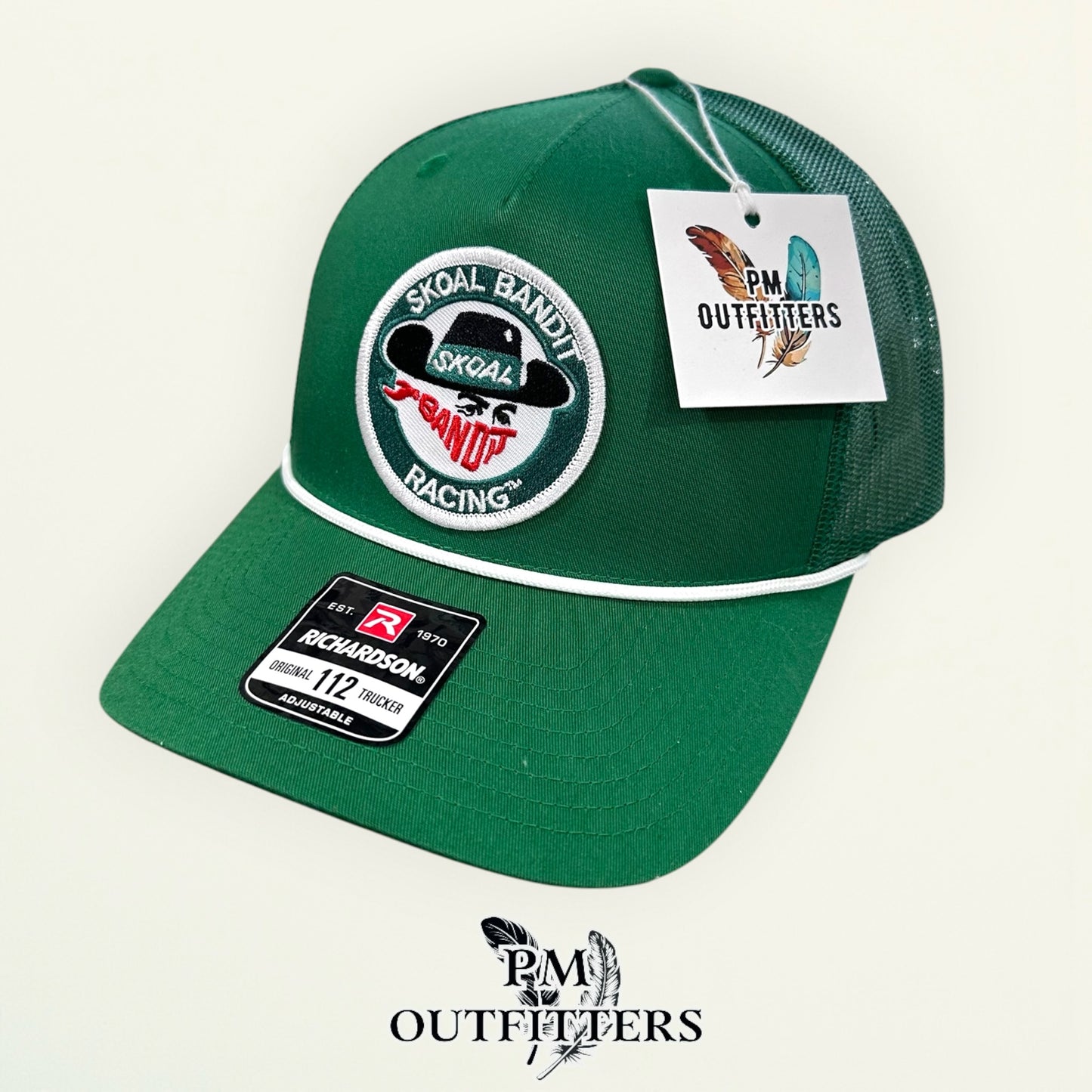 Skoal Bandit Racing Retro Patch Hat | Richardson 112 Kelly Green & White Rope Trucker