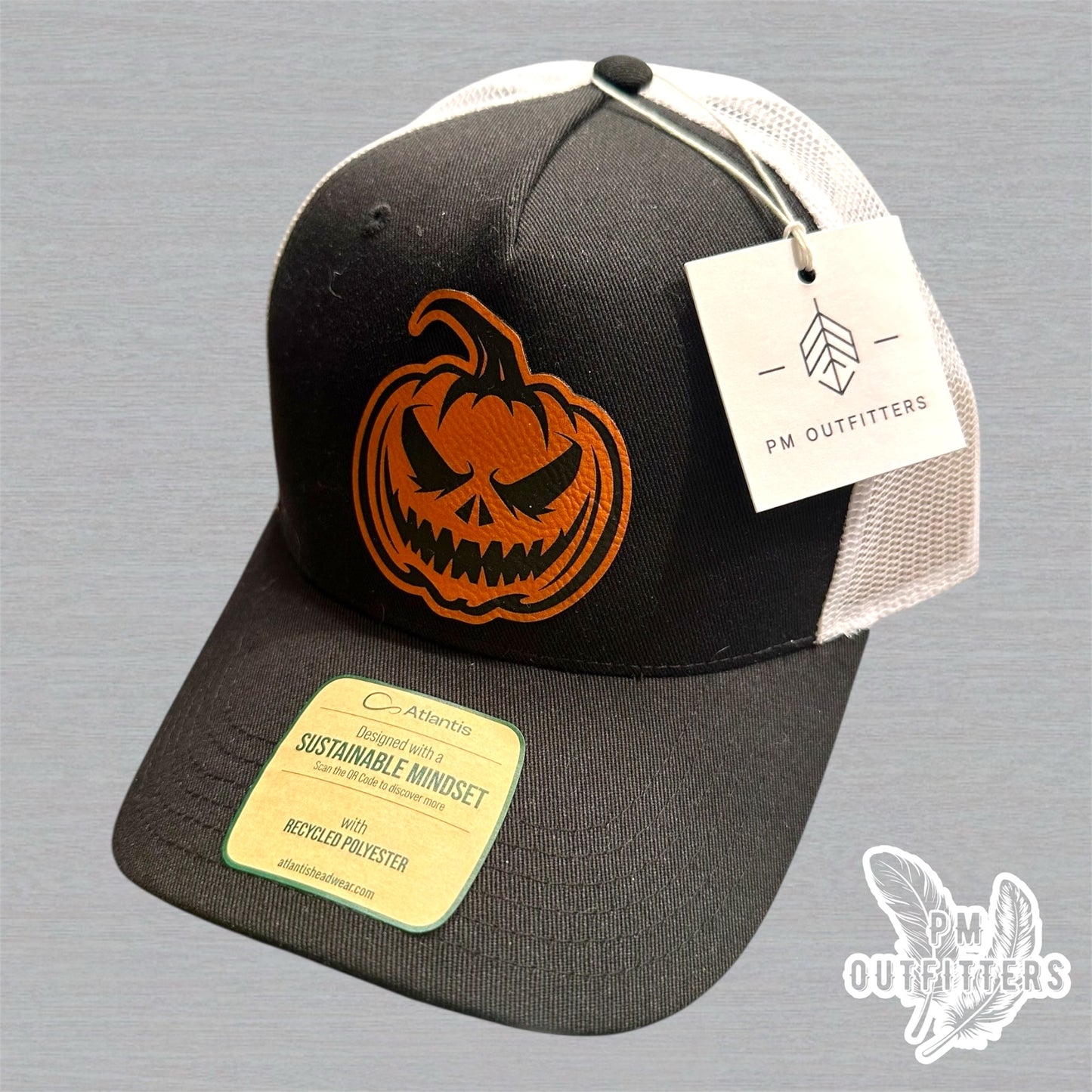 Custom Design Evil Pumpkin Atlantis 5-panel Sustainable Performance Trucker