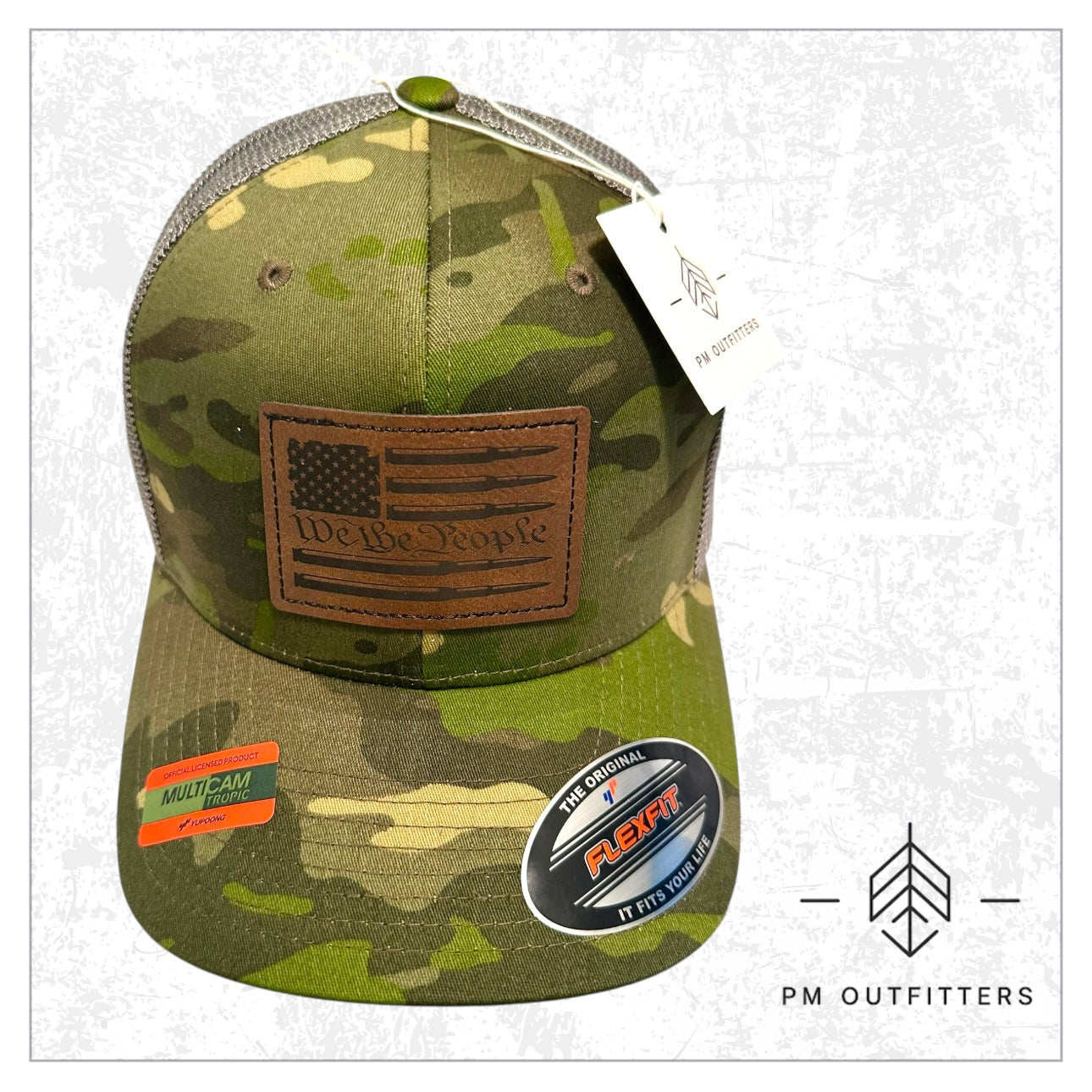 We The People Custom Design Camo FlexFit Trucker