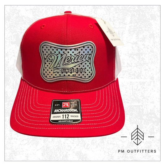 ‘Merica Custom Design Holographic Patch Trucker