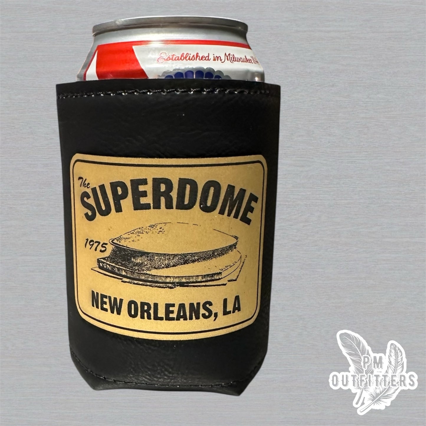 1975 New Orleans Superdome Retro Leatherette Koozie