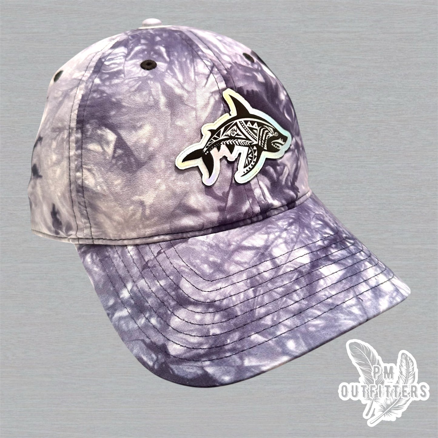 PM Outfitters Custom Design Holographic Tribal Shark Nautical Print Cap