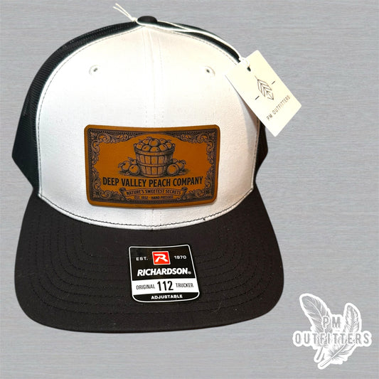 Deep Valley Peach Company Hat - White & Black Richardson 112