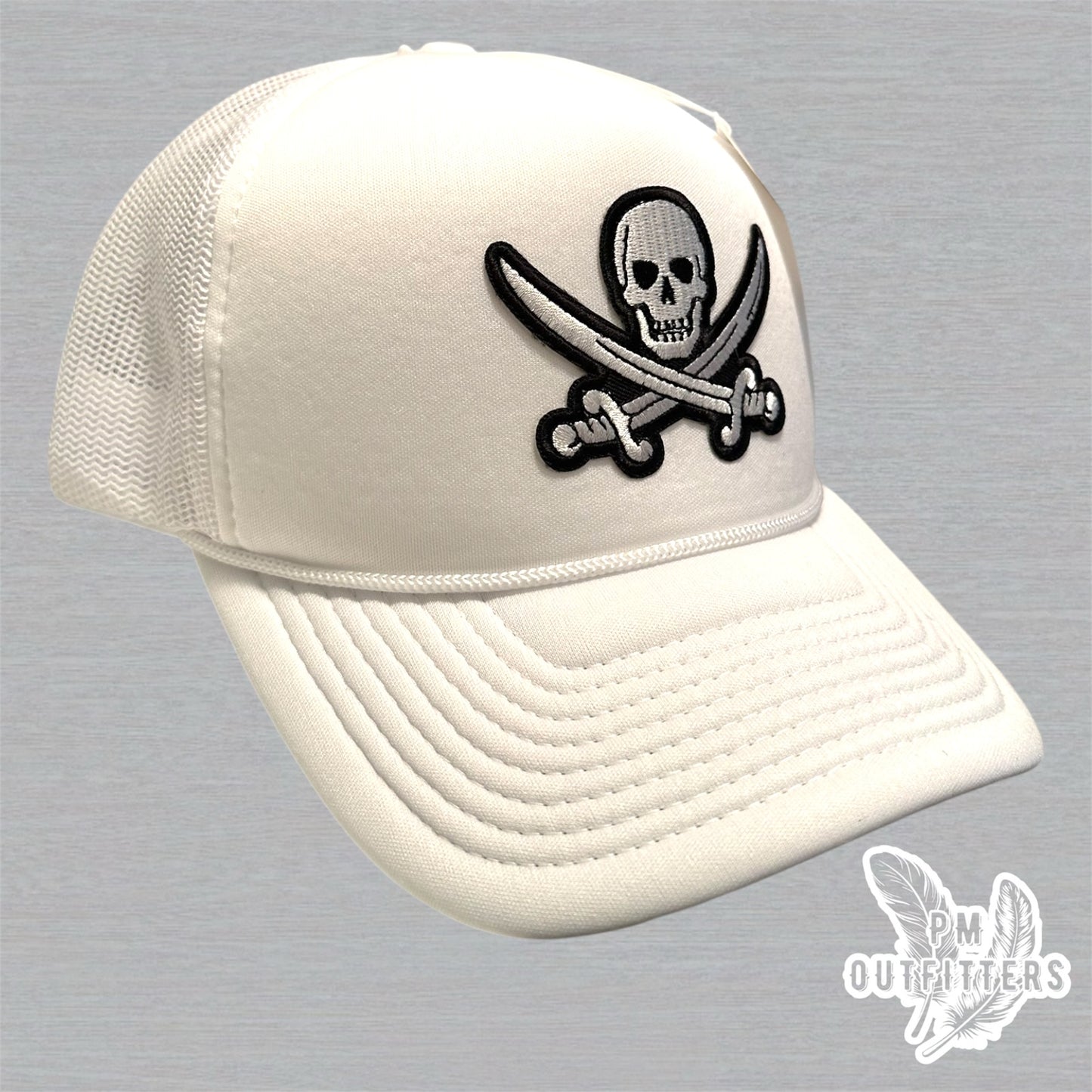 Vintage Jolly Roger Foam Front Rope Trucker Hat