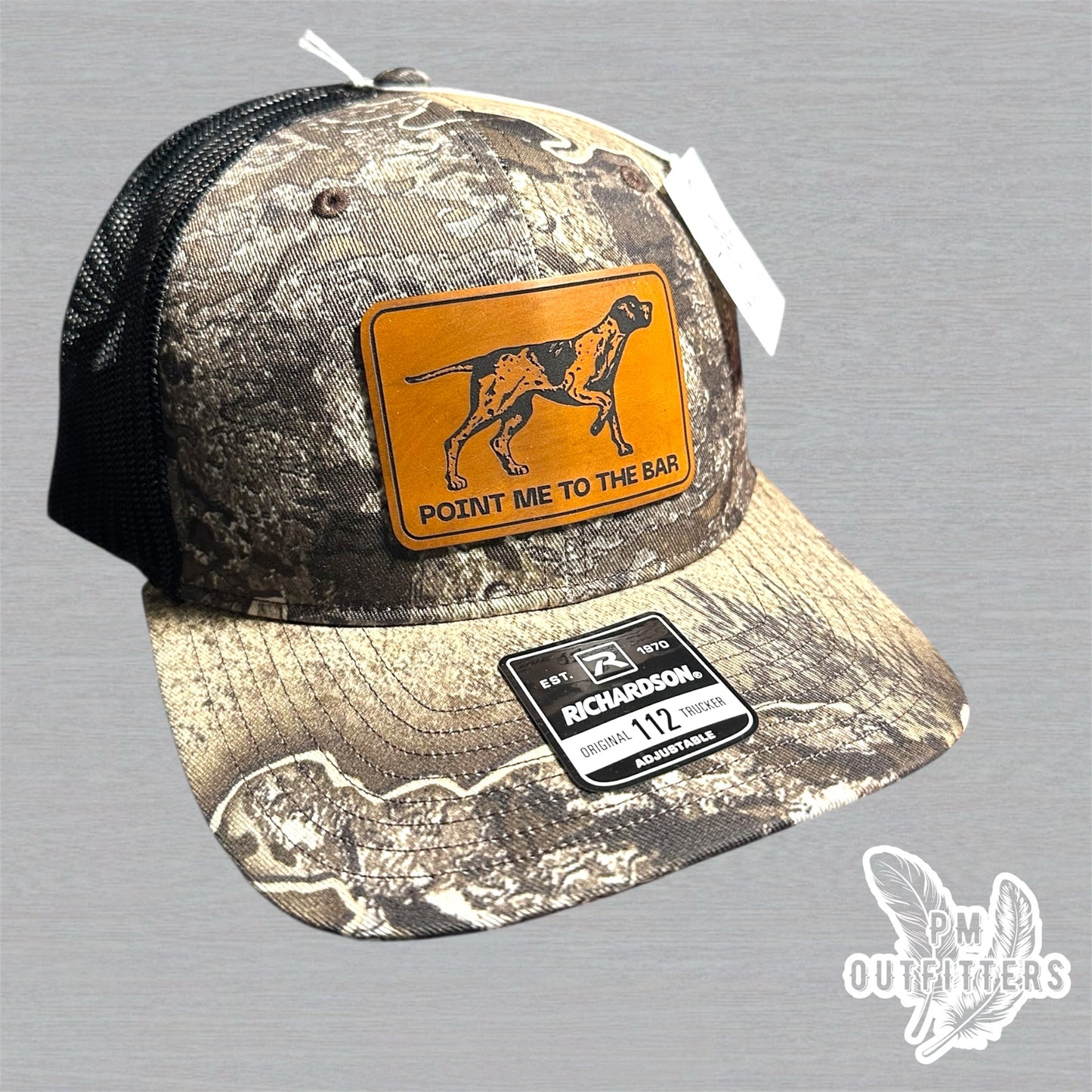 PM Outfitters “Point Me to the Bar” Custom Design - Richardson 112 Realtree Excape Camo Trucker Hat