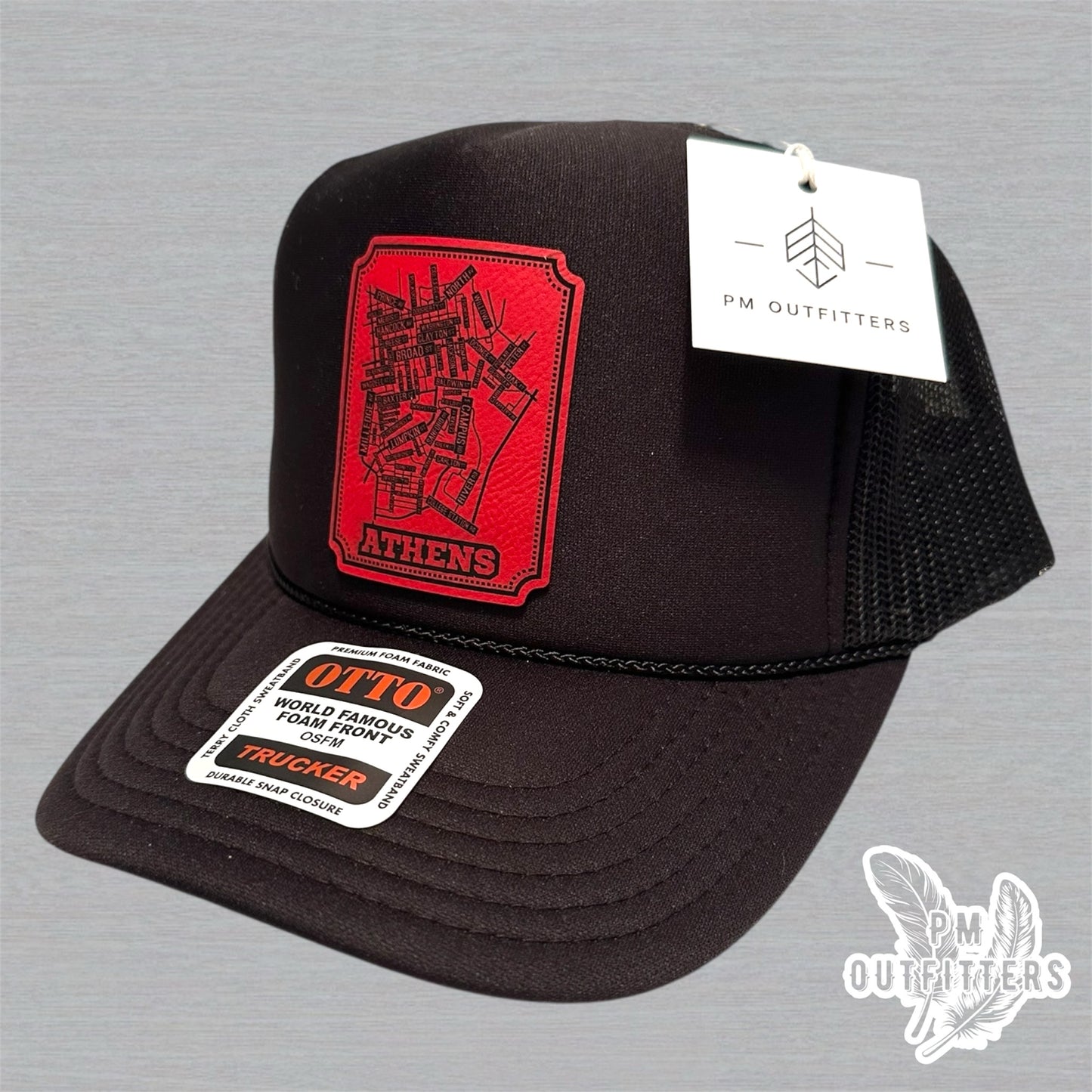Custom Design University of Georgia Athens Map Foam Front Rope Trucker Hat