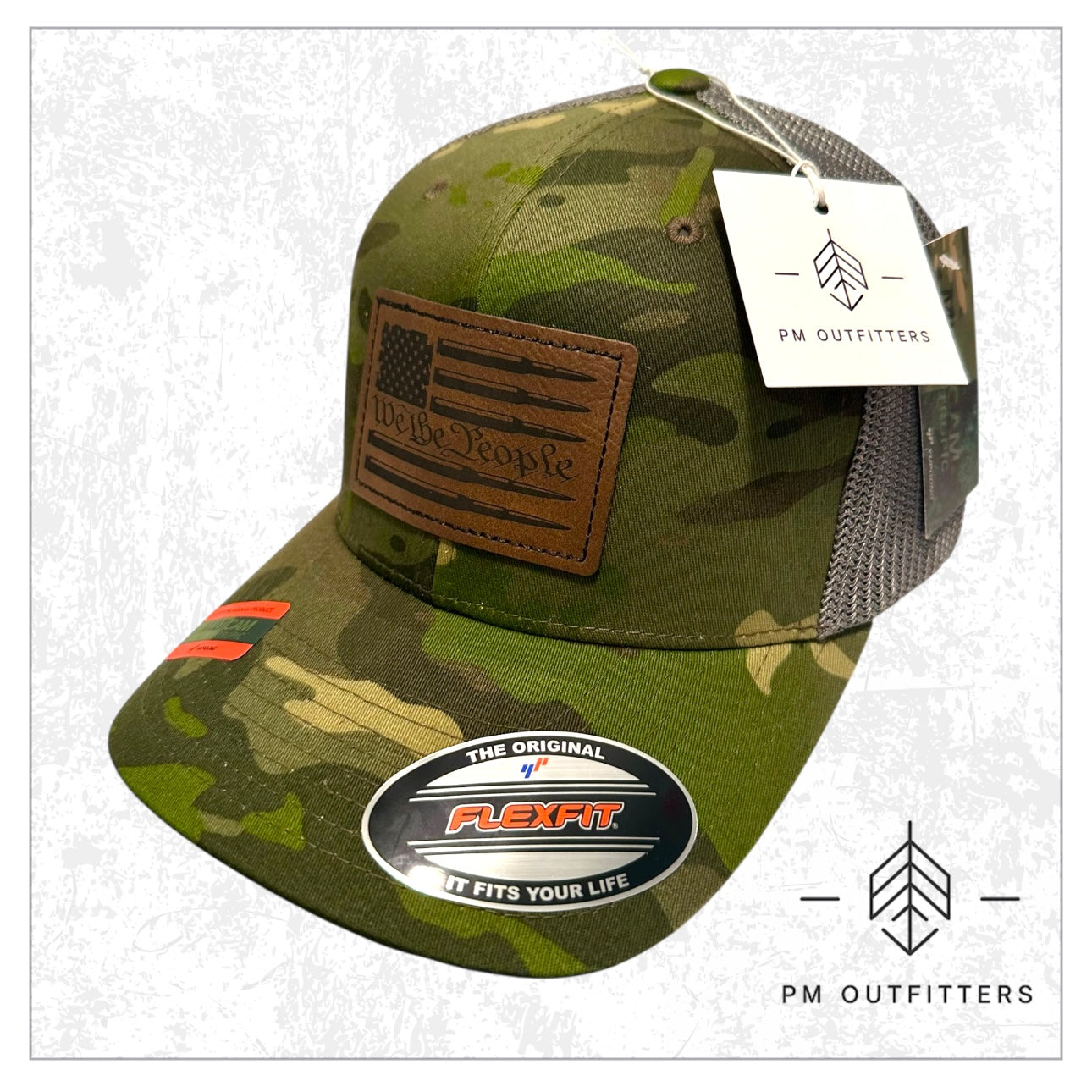 We The People Custom Design Camo FlexFit Trucker