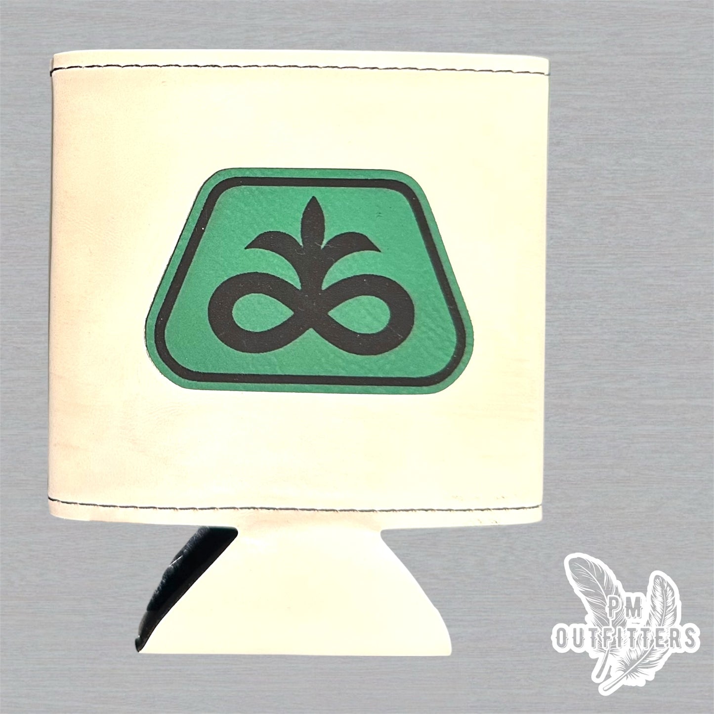 PM Outfitters Custom Laser Engraved Pioneer Seed Premium Leatherette Can Koozie