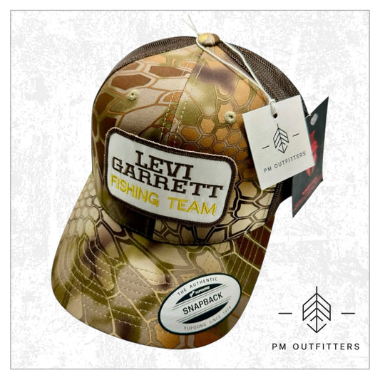 Vintage Levi Garrett Fishing Team Kryptek Camo Trucker