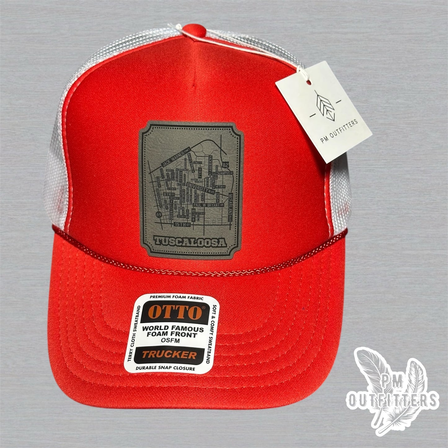 Custom Design University of Alabama Tuscaloosa Map Foam Front Rope Trucker Hat