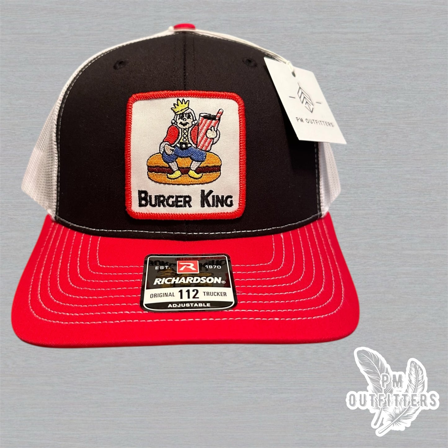 Retro Burger King Trucker Hat - Black, Red & White Richardson 112