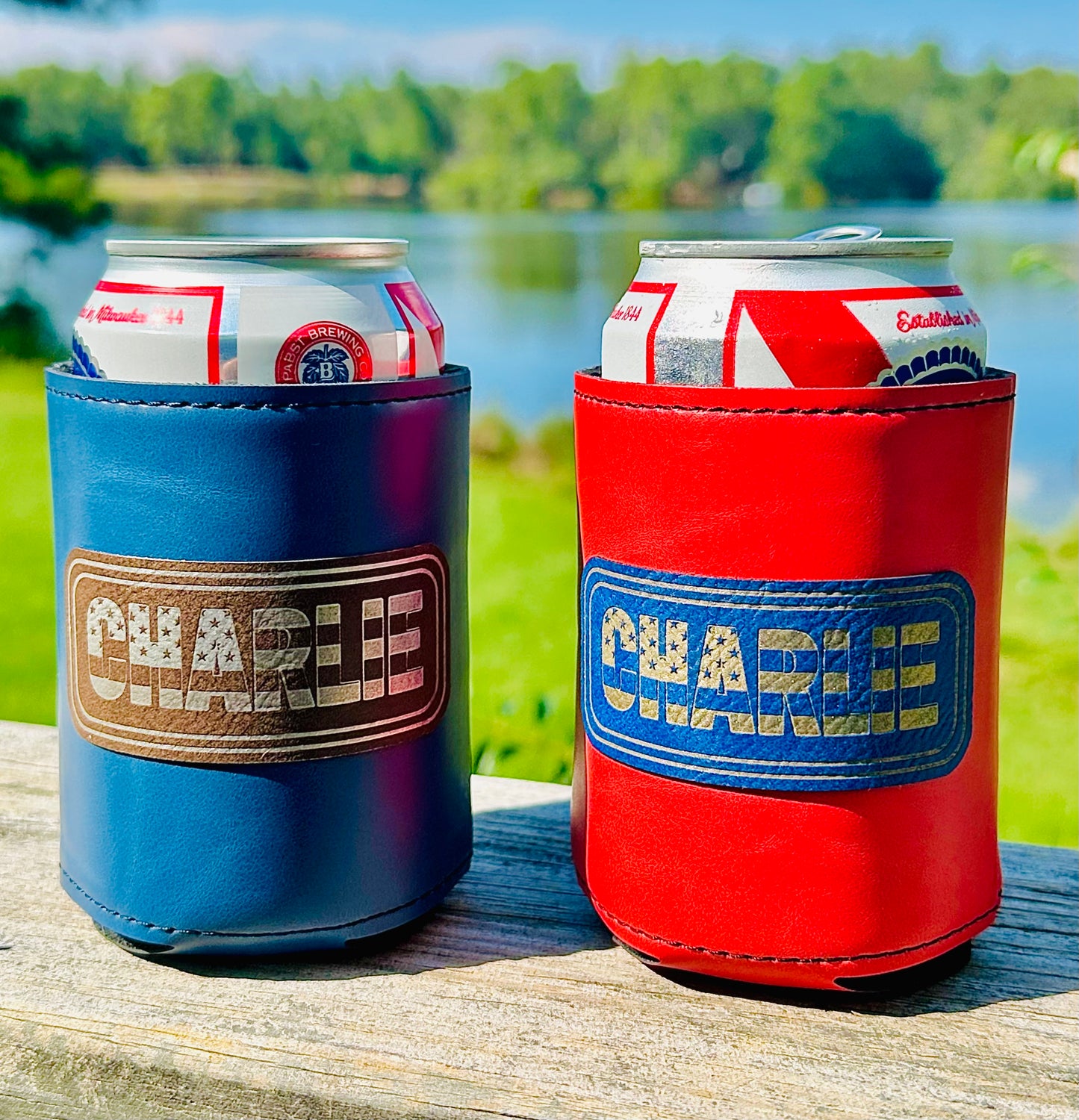 Charlie Tribute Leatherette Koozie