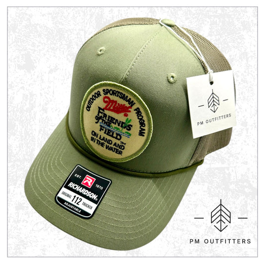 Vintage Miller Beer Friends of the Field Rope Trucker Hat