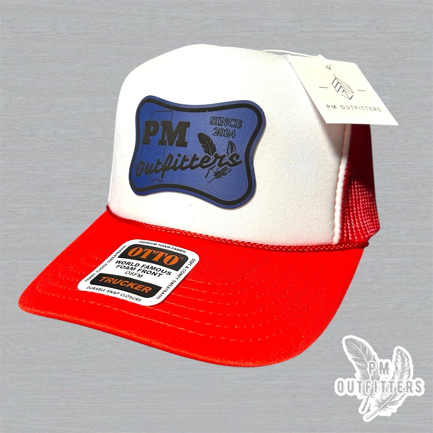 PM Outfitters Ole Miss Logo Design Foam Front Rope Trucker Hat
