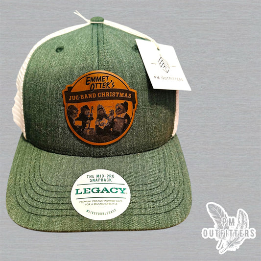 Custom Emmet Otter’s Jugband Christmas Patch Hat – Green & White Legacy Mid-Pro Snapback | PM Outfitters