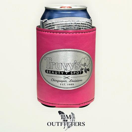 PM Outfitters Laser Engraved Truvy's Beauty Spot Leatherette Koozie