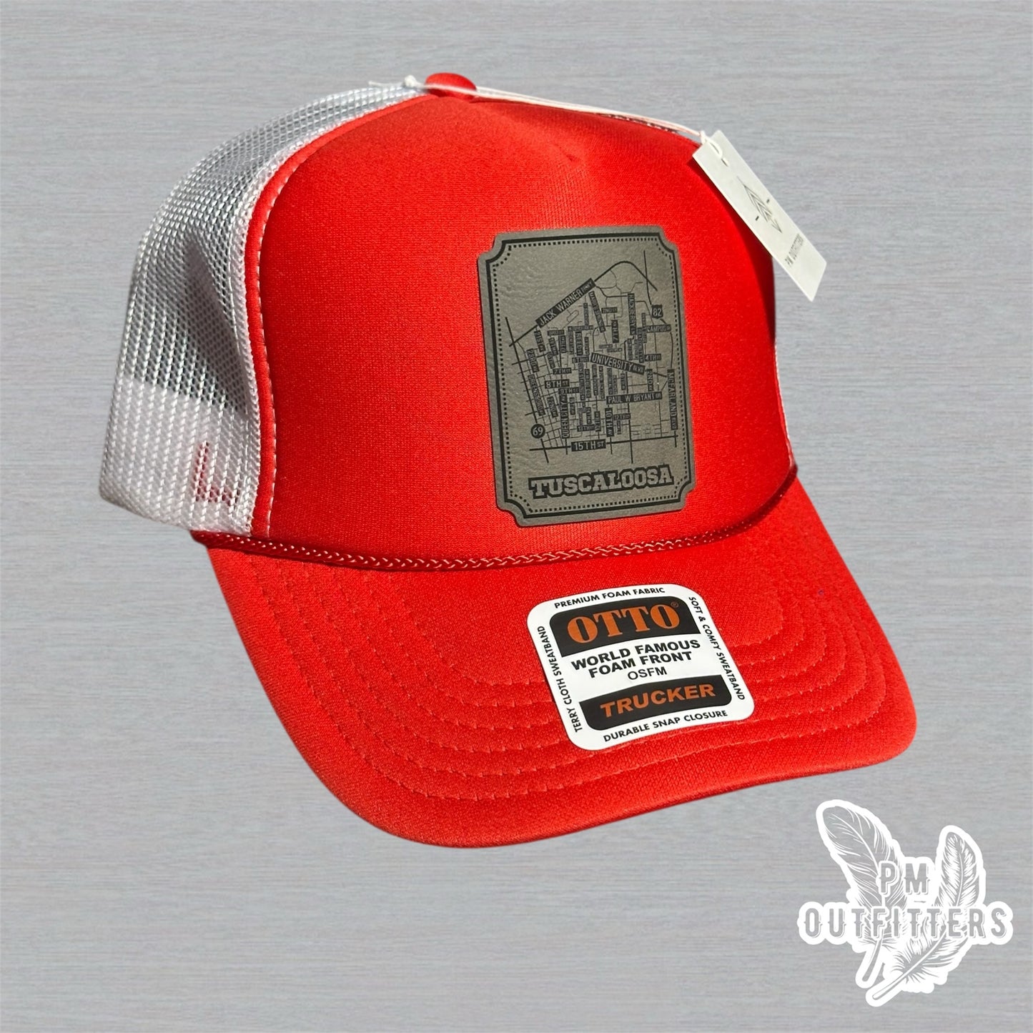 Custom Design University of Alabama Tuscaloosa Map Foam Front Rope Trucker Hat