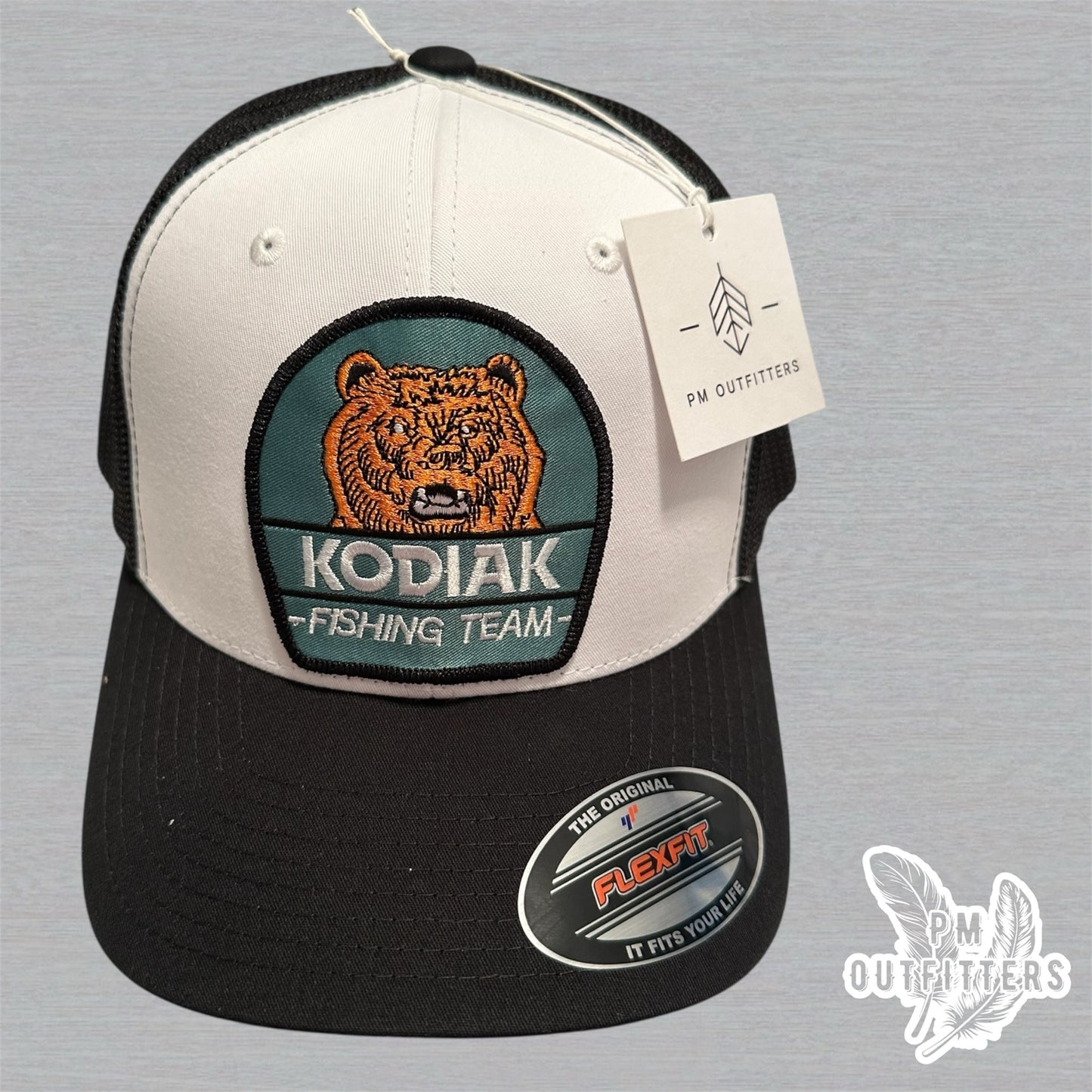 Retro Kodiak Bear Fishing Team FlexFit Hat
