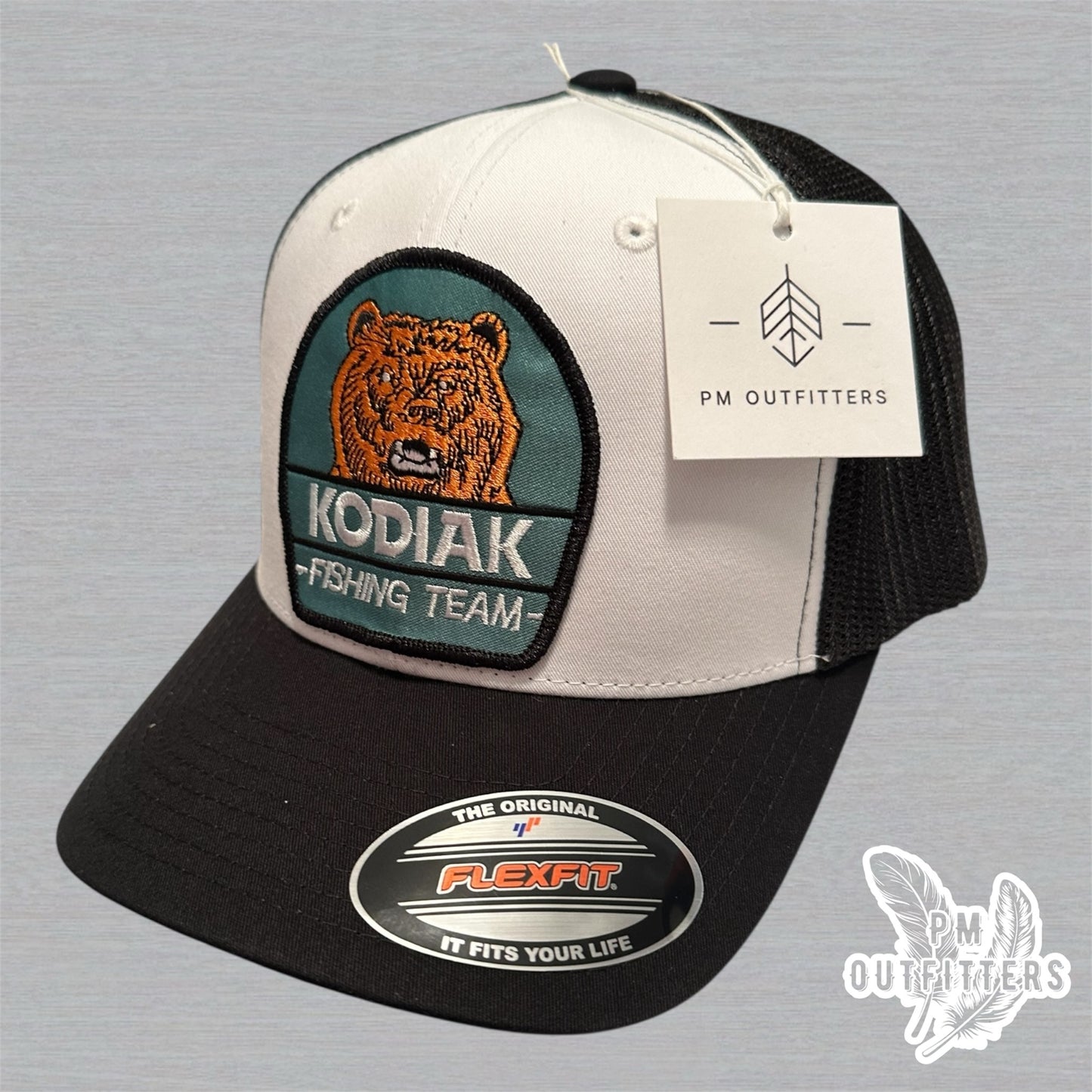 Retro Kodiak Bear Fishing Team FlexFit Hat