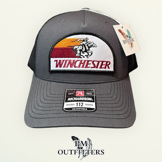 Winchester Retro Patch Trucker Hat | Richardson 112 Charcoal & Black
