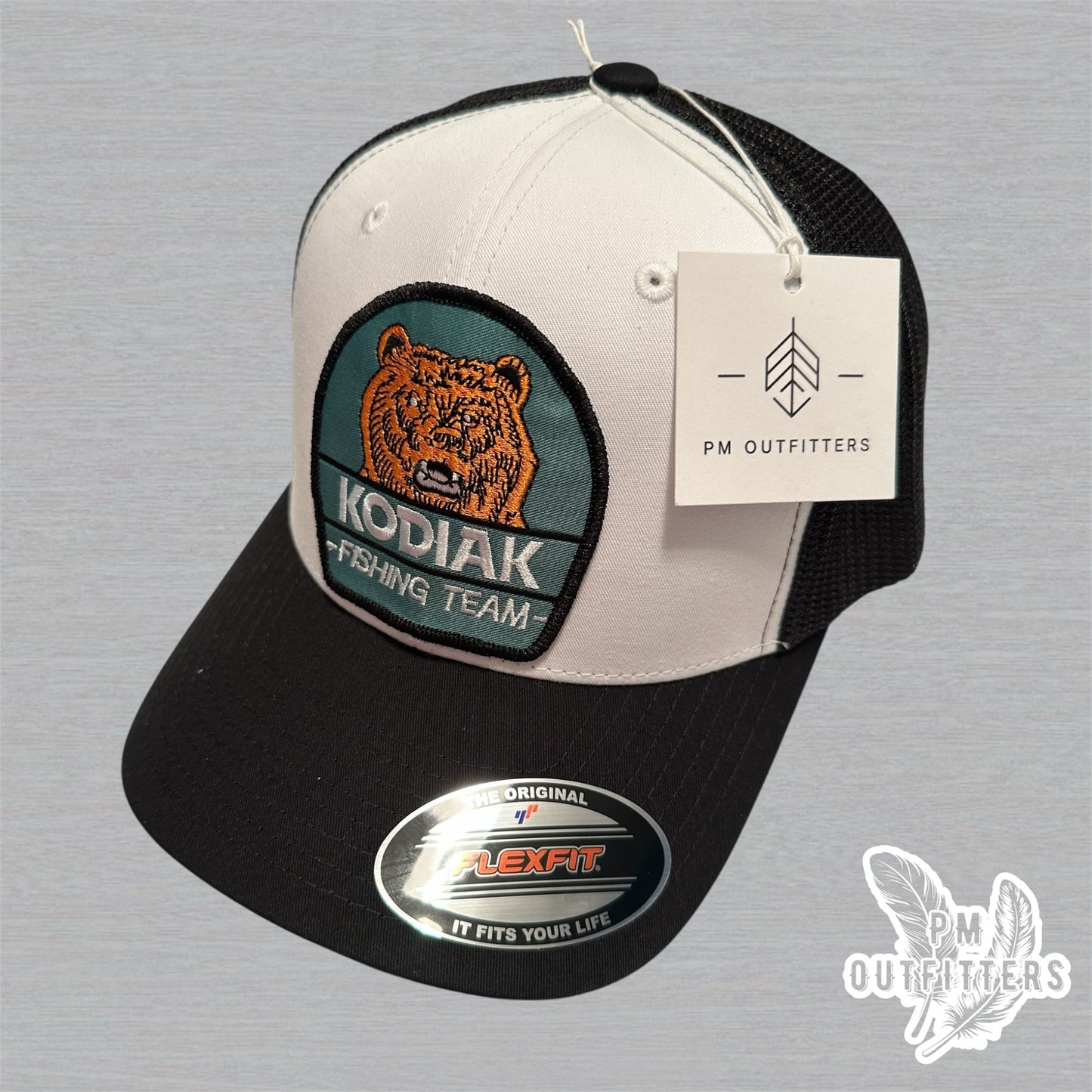 Retro Kodiak Bear Fishing Team FlexFit Hat