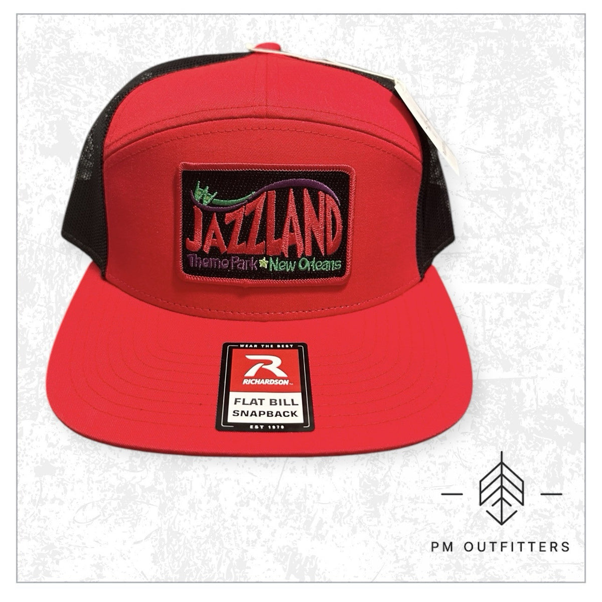 Retro Jazzland New Orleans Theme Park Patch 7-Panel Trucker Hat