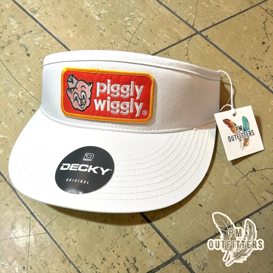 Piggly Wiggly retro patch visor on a white Decky high crown - Gaston's Hat of the Week